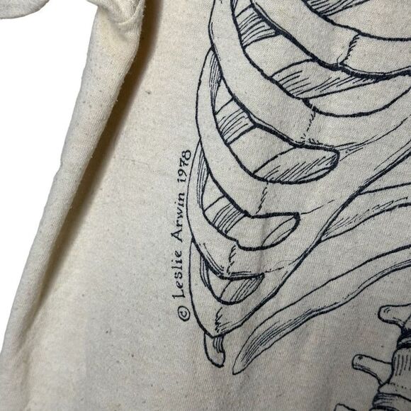 Vintage 70s Leslie Arwin Anatomy Skeleton T Shirt Medium - Picture 4 of 9